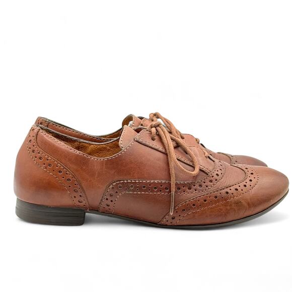 Nurture Avvery Derby Oxford Shoes Wingtip Lace-up Academia Women 6 Brown Leather - Picture 5 of 9